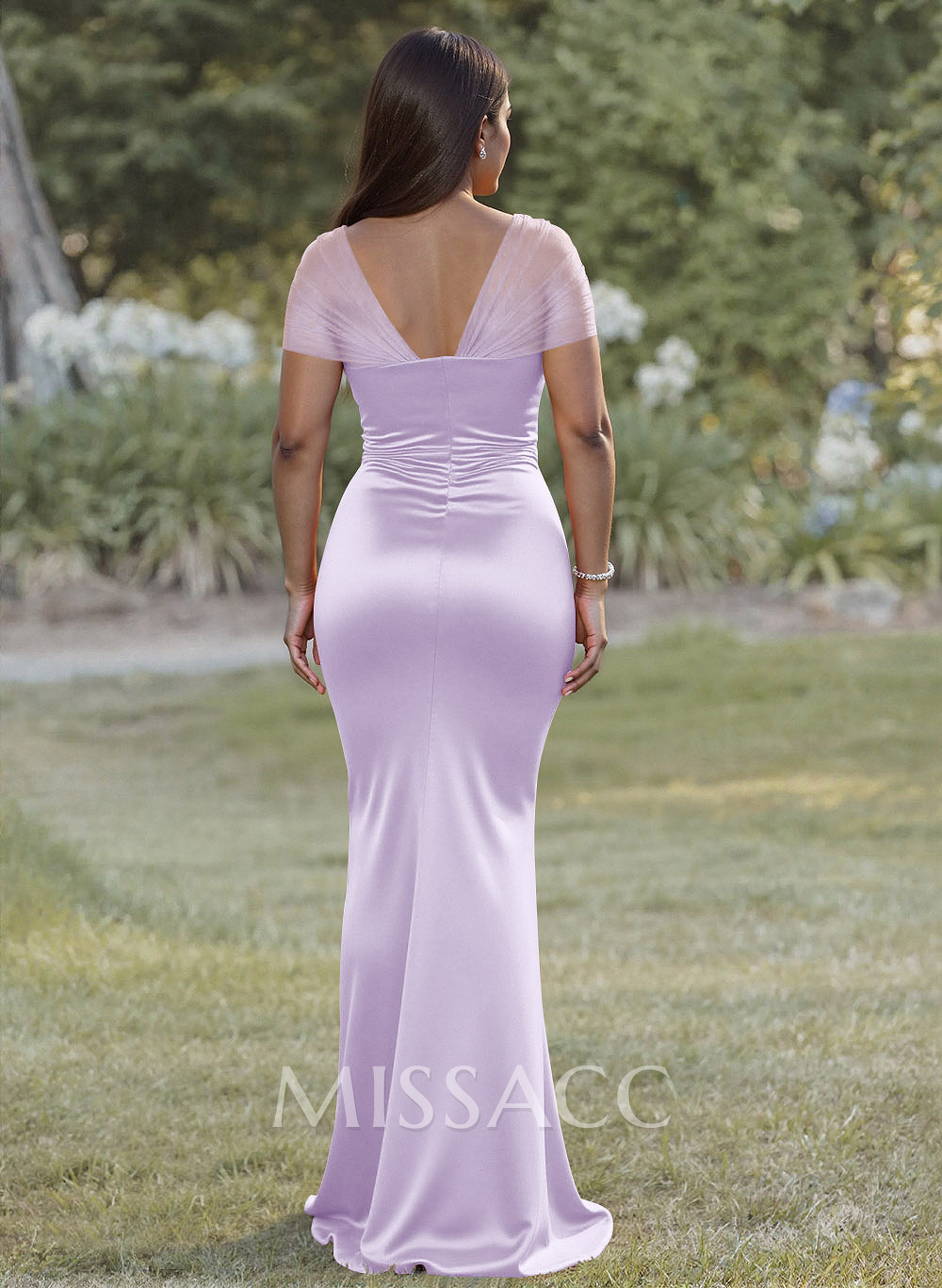 Elegant Trumpet/Mermaid Sweetheart Sweep Train Charmeuse Bridesmaid Dresses With Beading
