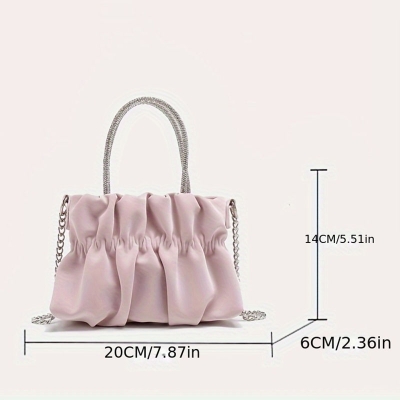 PU Event/Party Clutches & Bags With Pleats/Rhinestone