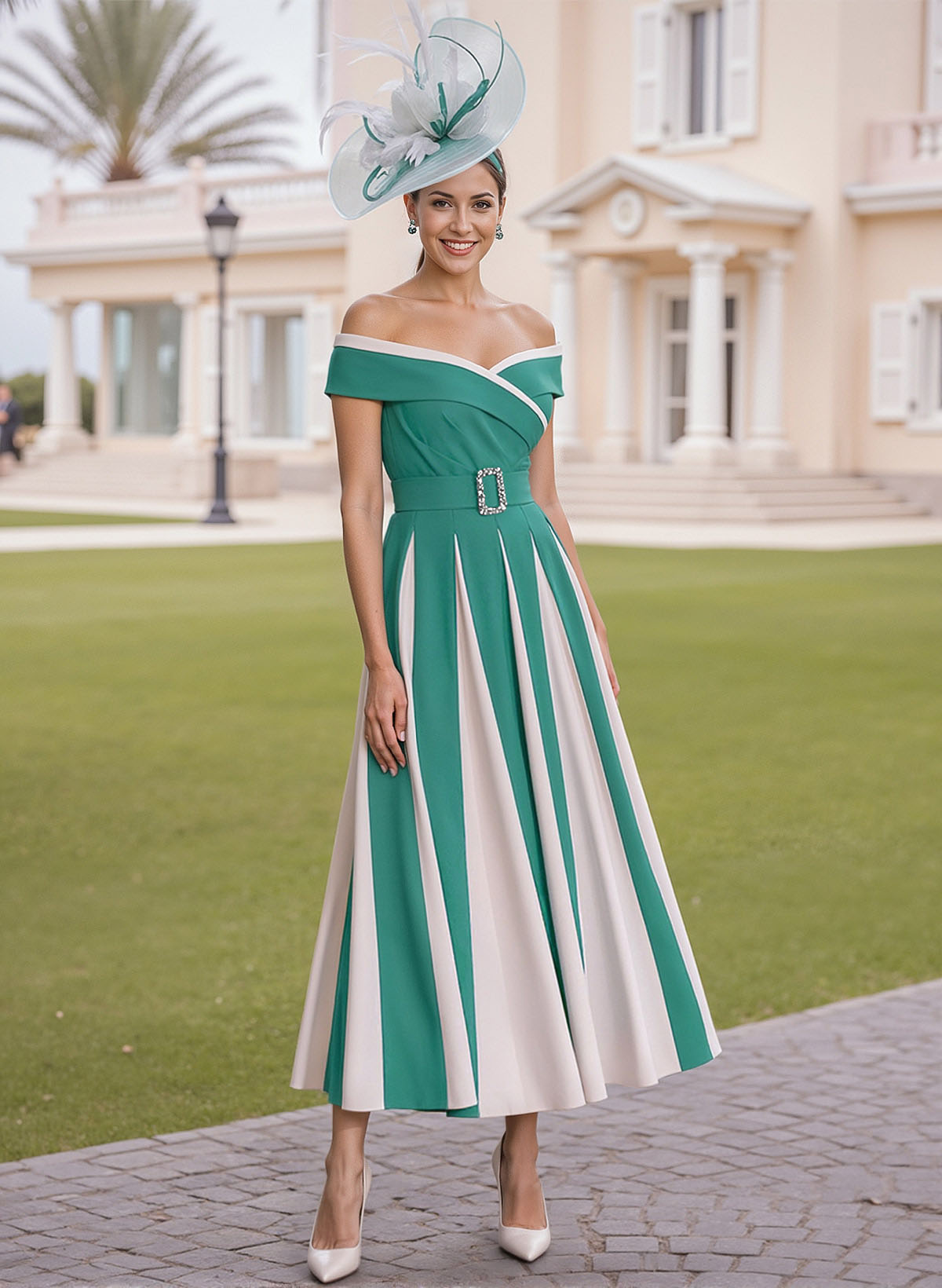 Elegant Off-The-Shoulder A-Line Elastic Satin Mother Of The Bride Dresses