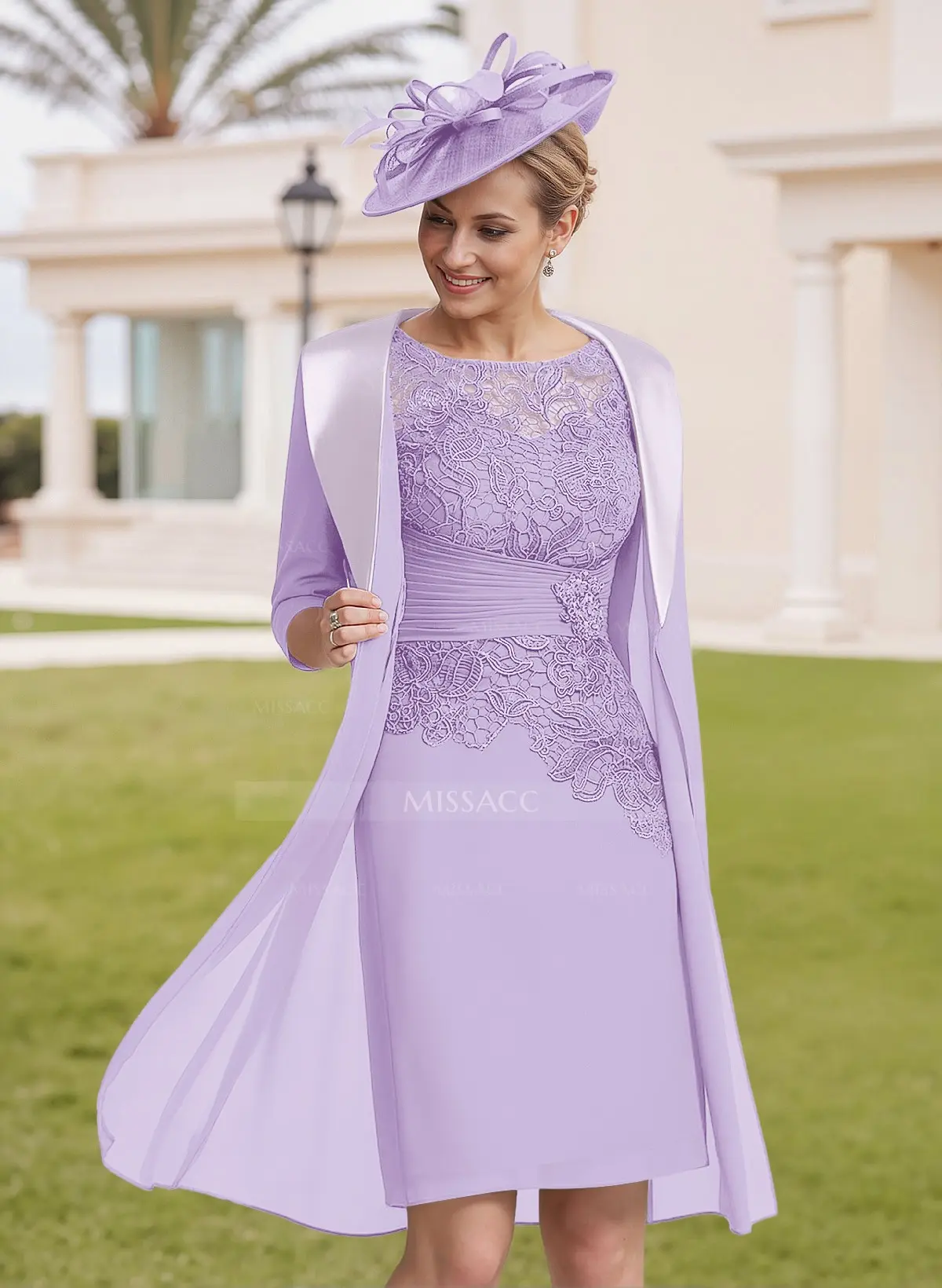 Abito Da Sera Missufe Con Scollo A V E Maniche In Pizzo: Eleganza Senza Tempo Per Cocktail, Matrimoni E Cerimonie. Taglie Forti Disponibili.