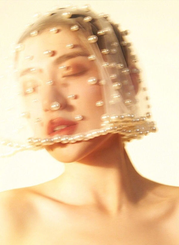 Pearl Embellished Birdcage Veils