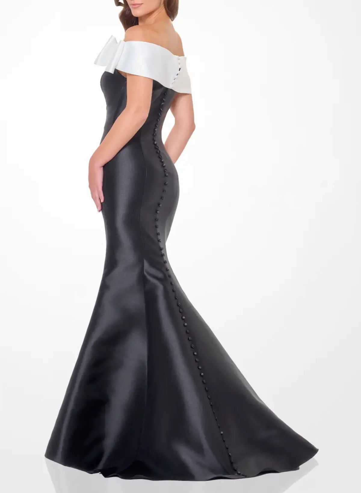 Elegant Bow(s) Off-The-Shoulder Mermaid Sweep Train Satin Evening Dresses