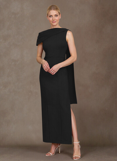 Elegant One-Shoulder Ankle-Length Elastic Satin Mother Of The Bride Dresses With Sweeping Side Drape