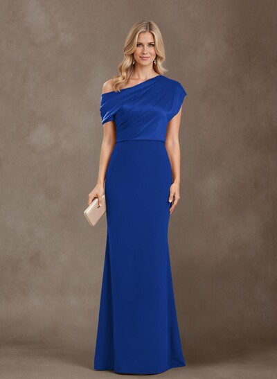 Sheath/Column One-Shoulder Floor-Length Satin Mother Of The Bride Dresses