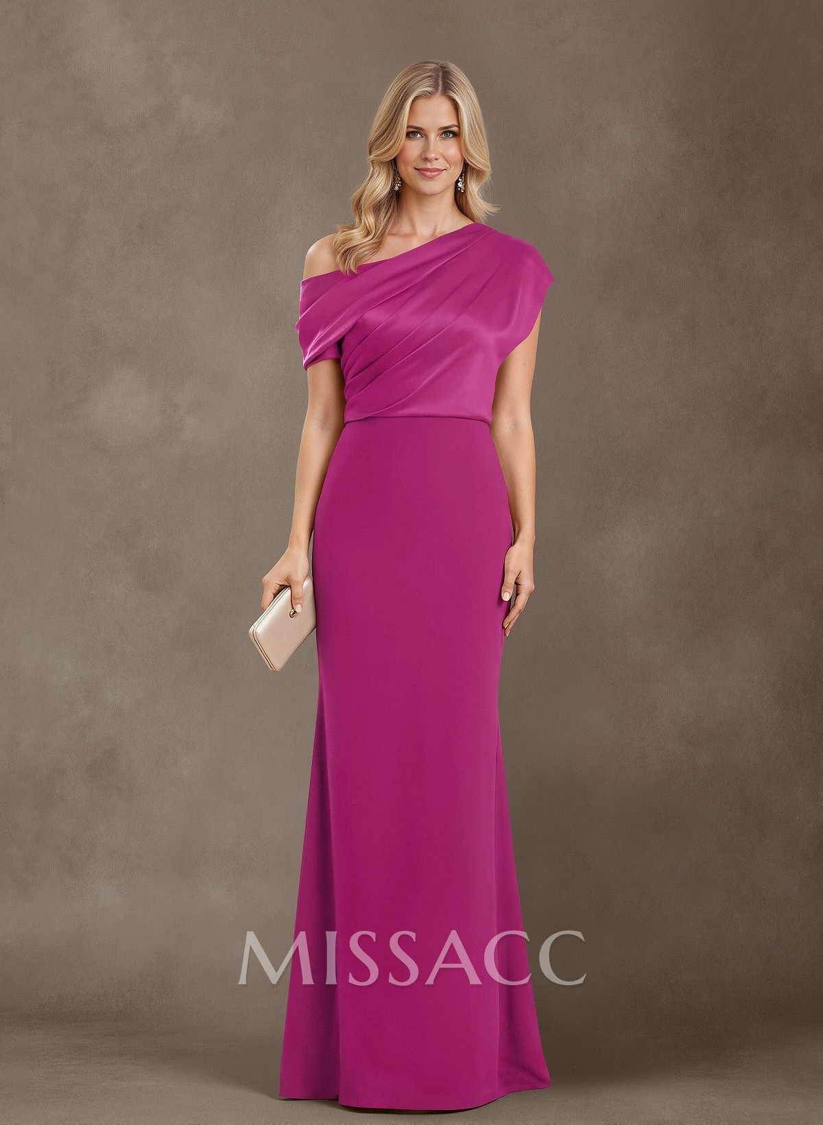 Sheath/Column One-Shoulder Floor-Length Satin Mother Of The Bride Dresses