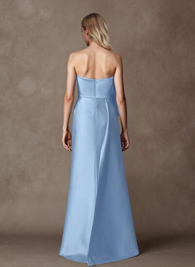Trumpet/Mermaid Asymmetrical Floor-Length Matte Satin Mother Of The Bride Dresses With High Split
