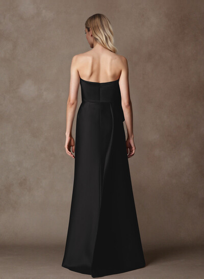 Trumpet/Mermaid Asymmetrical Floor-Length Matte Satin Mother Of The Bride Dresses With High Split