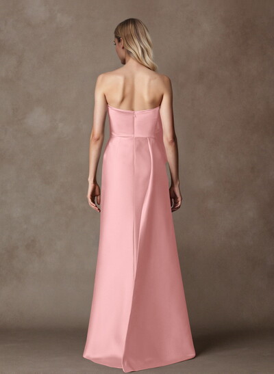 Trumpet/Mermaid Asymmetrical Floor-Length Matte Satin Mother Of The Bride Dresses With High Split