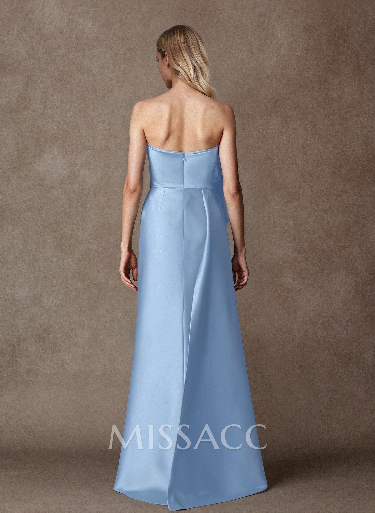 Trumpet/Mermaid Asymmetrical Floor-Length Matte Satin Mother Of The Bride Dresses With High Split