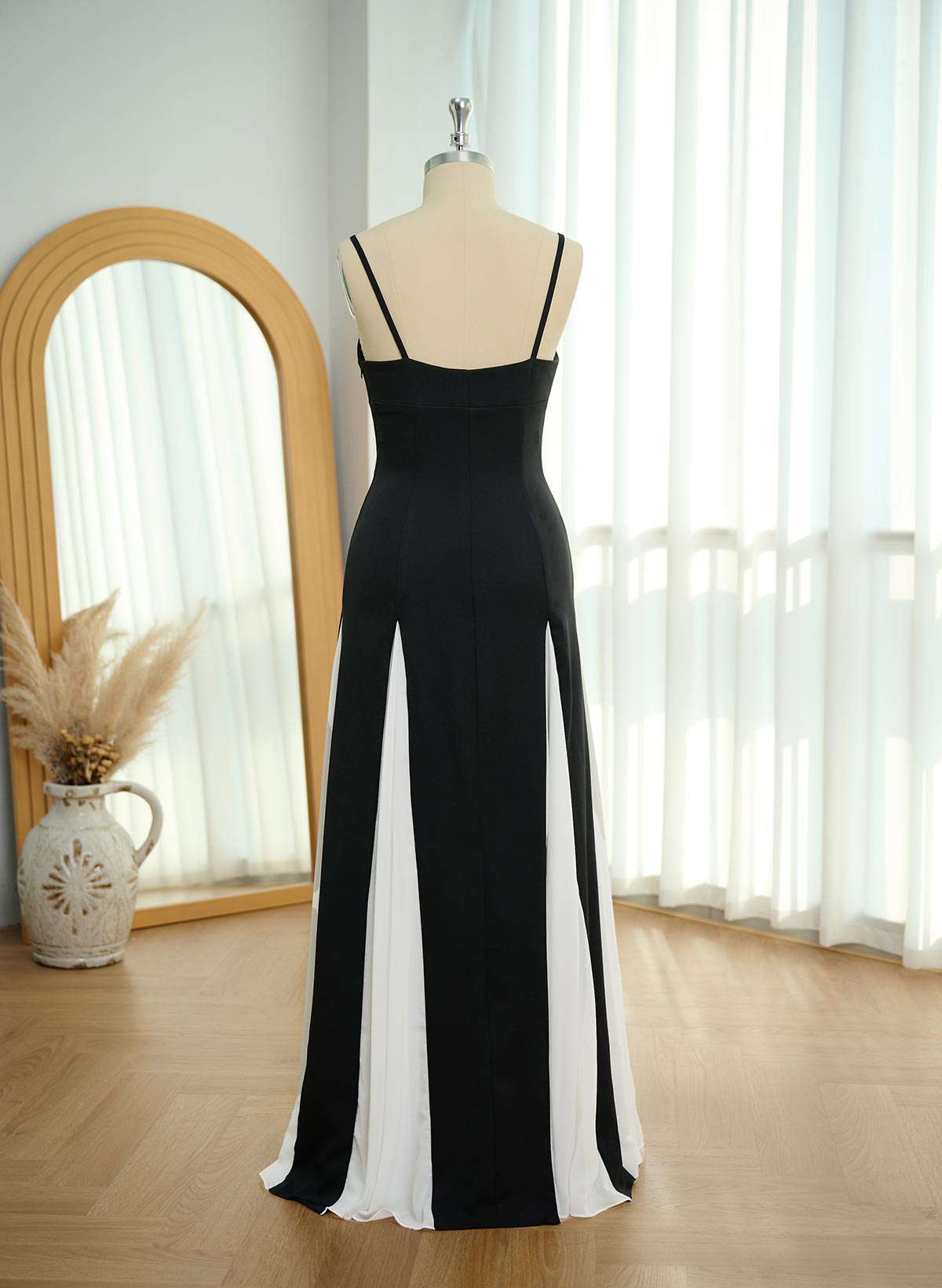 Unique Sweetheart A-Line Floor-Length Chiffon/Elastic Satin Prom Dresses