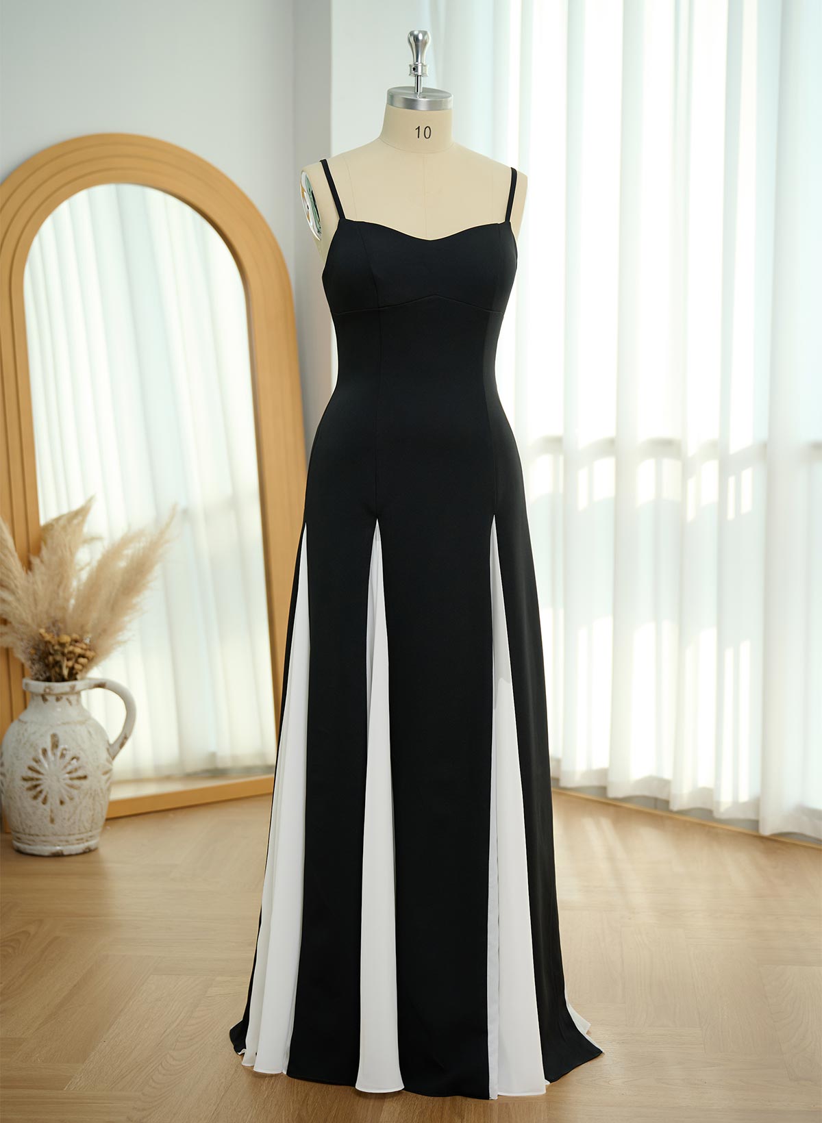 Unique Sweetheart A-Line Floor-Length Chiffon/Elastic Satin Prom Dresses