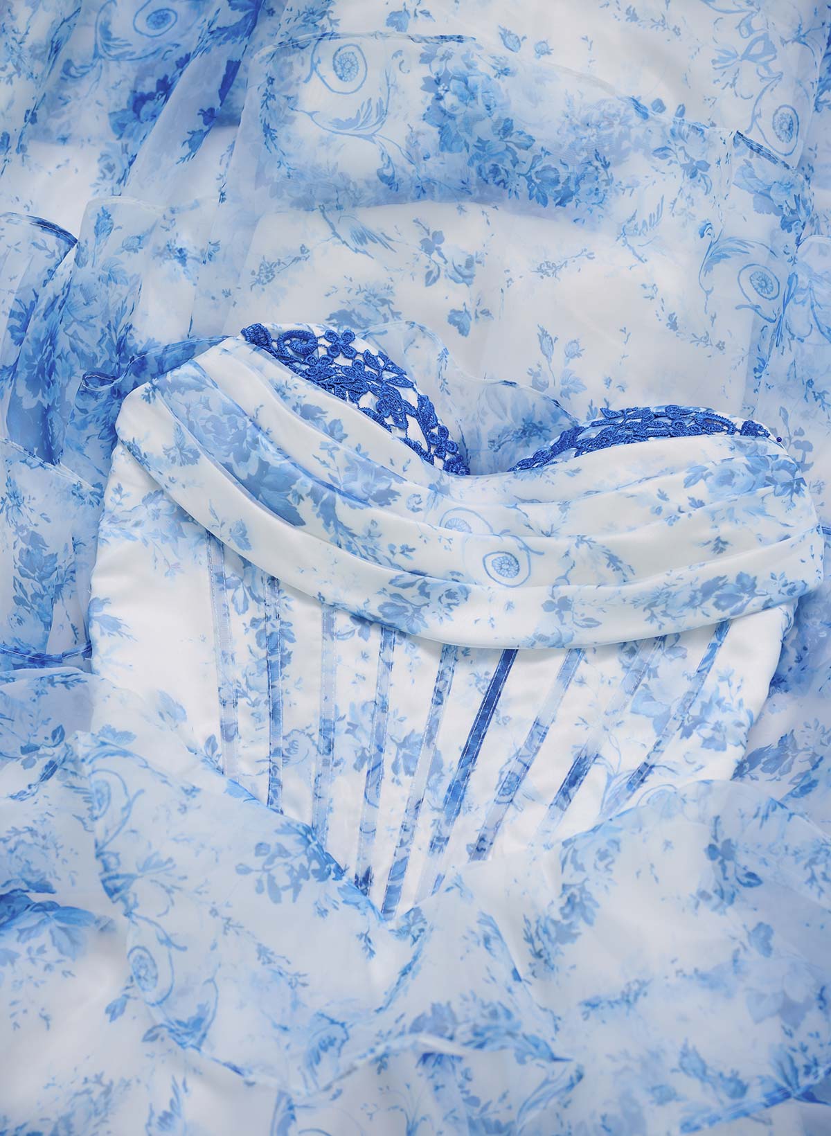 Dreamy Sweetheart Corset Tiered A-Line High Split Sweep Train Prom Dresses