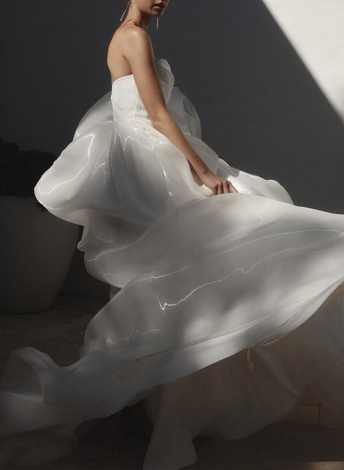 A-Line Sweetheart Chapel Train Liquid Satin Wedding Dresses With High Split