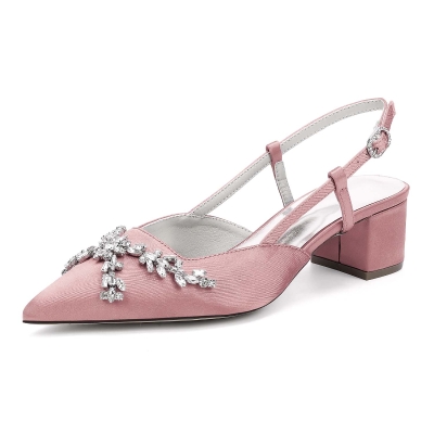 Elegant Point Toe Wedding Shoes With Rhinestone