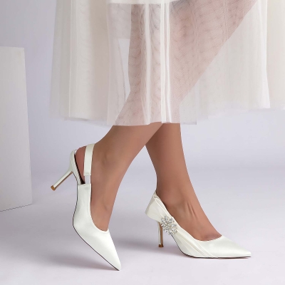 Elegant Stiletto Heel Point Toe Wedding Shoes With Rhinestone