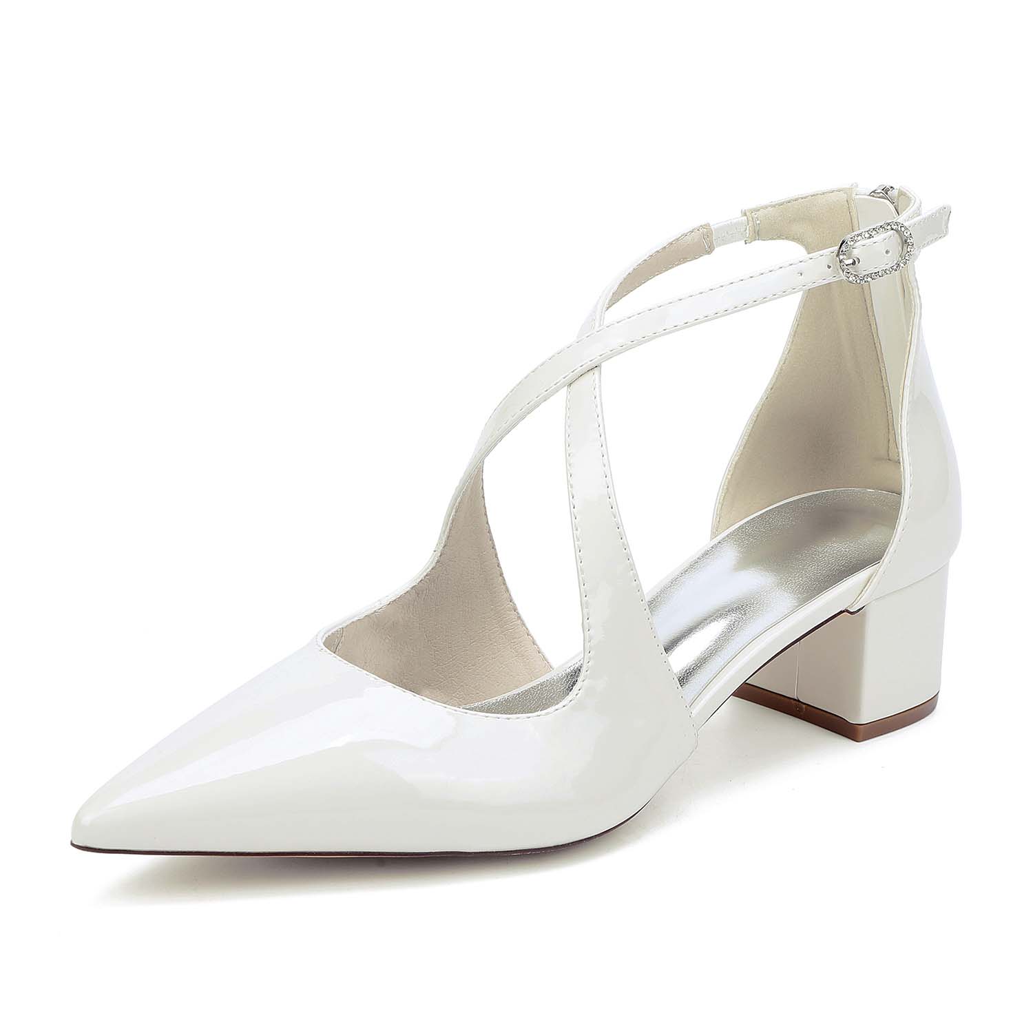 Vintage Point Toe Ankle Strap Heel Wedding Shoes