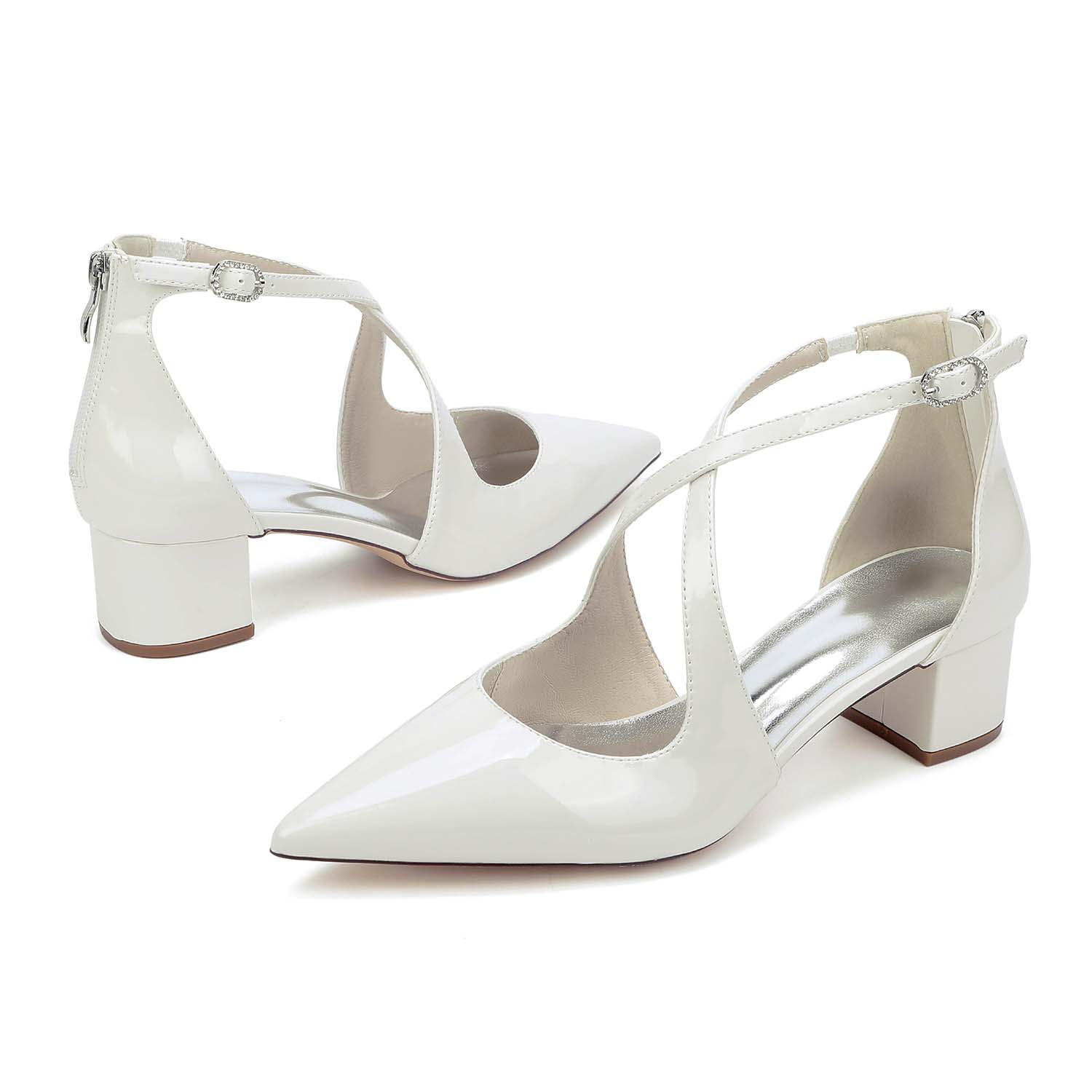Vintage Point Toe Ankle Strap Heel Wedding Shoes