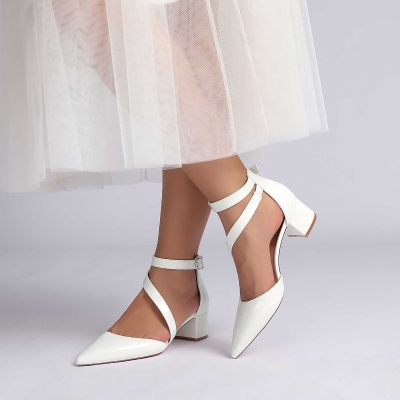 Vintage Point Toe Ankle Strap Heel Wedding Shoes