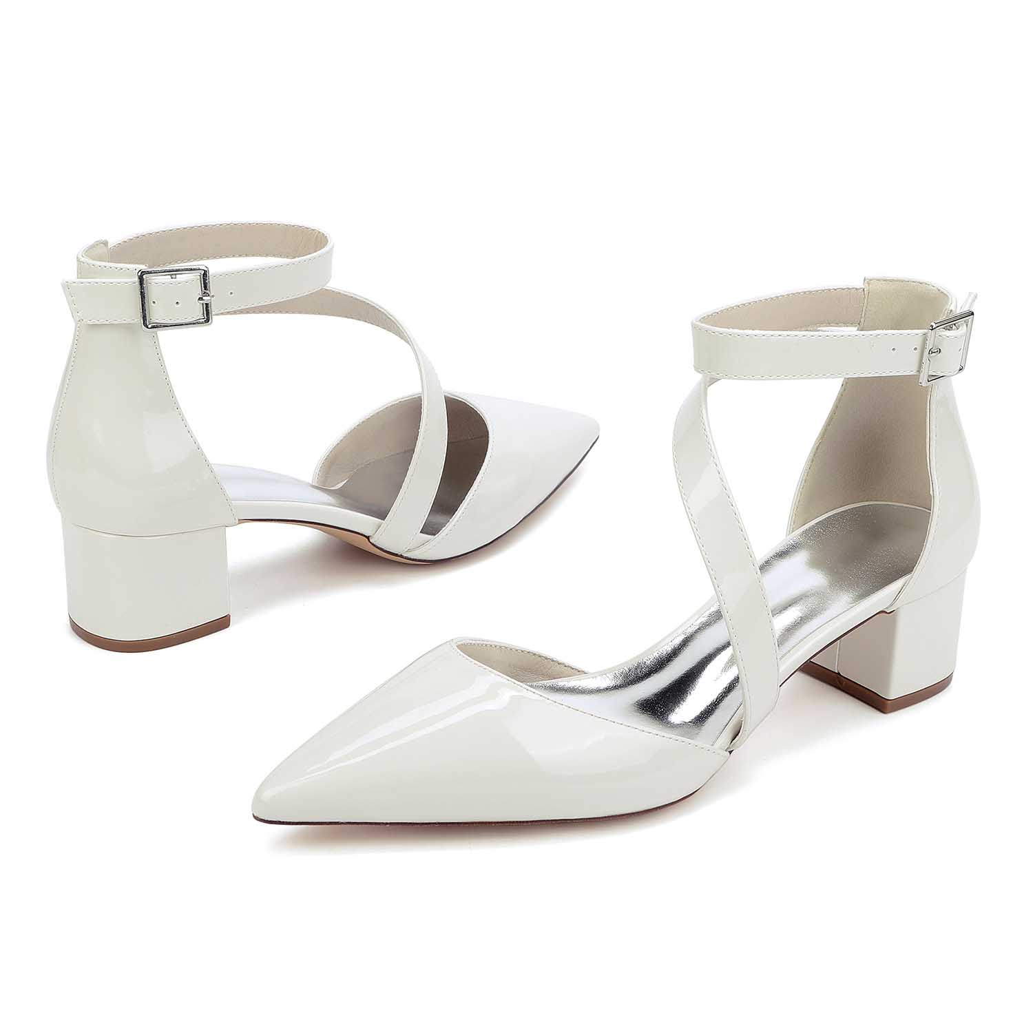 Vintage Point Toe Ankle Strap Heel Wedding Shoes