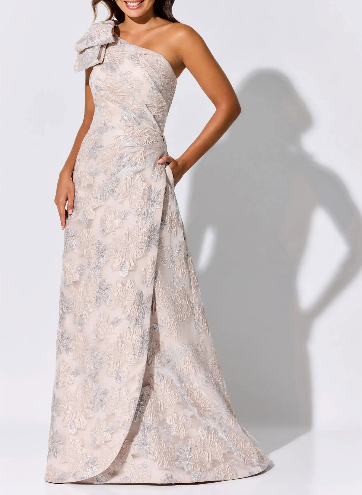 Elegant Bow(s) One-Shoulder Mermaid Sweep Train Lace Evening Dresses