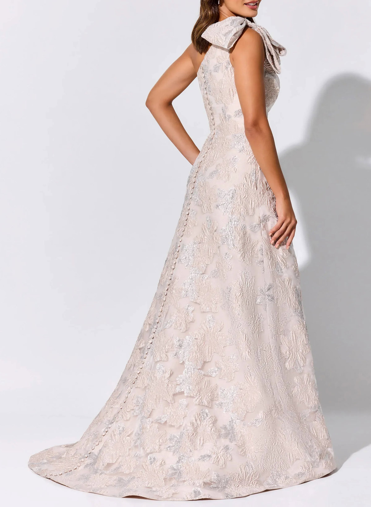 Elegant Bow(s) One-Shoulder Mermaid Sweep Train Lace Evening Dresses