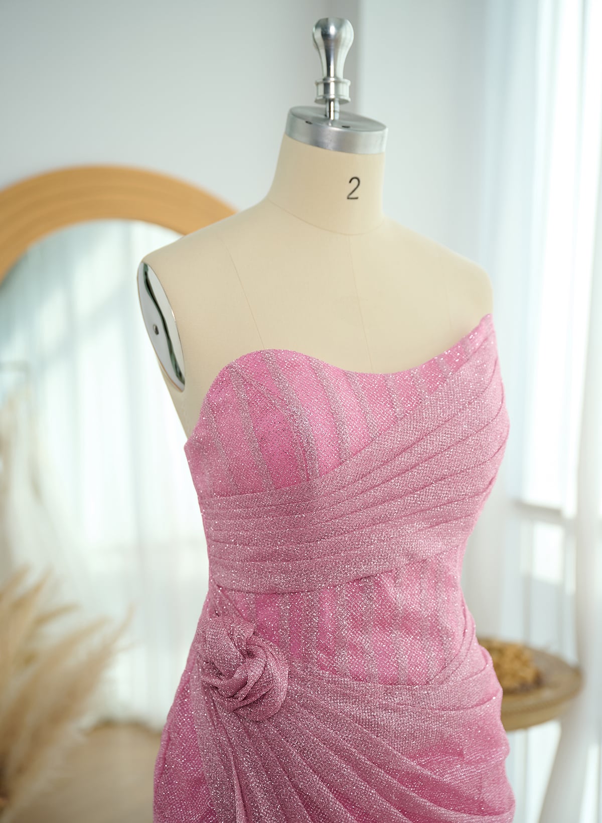 Sparkle & Shine Cowl Neck Ruched High Split Floor-Length Sequined Evening Dresses