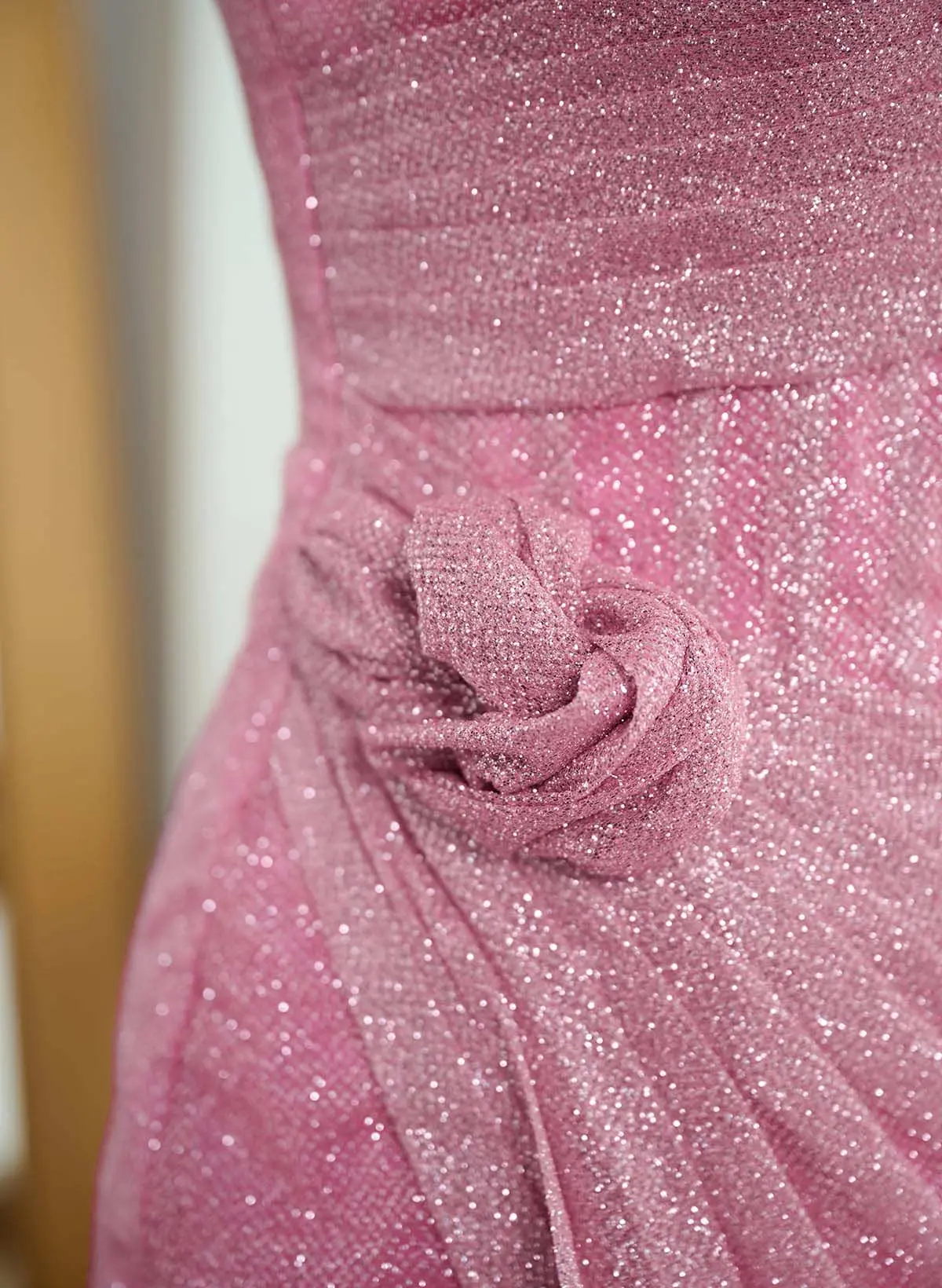Sparkle & Shine Cowl Neck Ruched High Split Floor-Length Sequined 