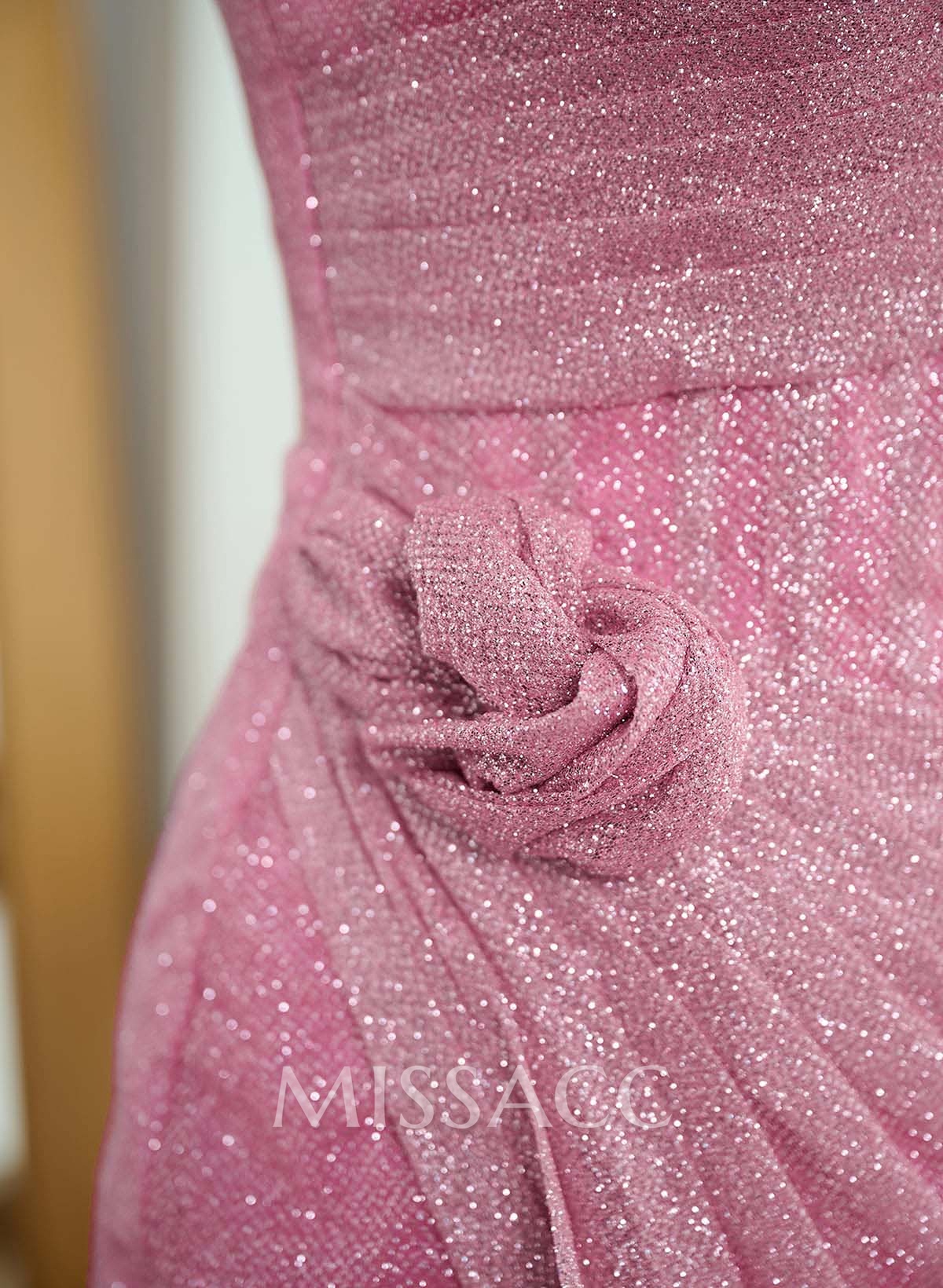 Sparkle & Shine Cowl Neck Ruched High Split Floor-Length Sequined Evening Dresses