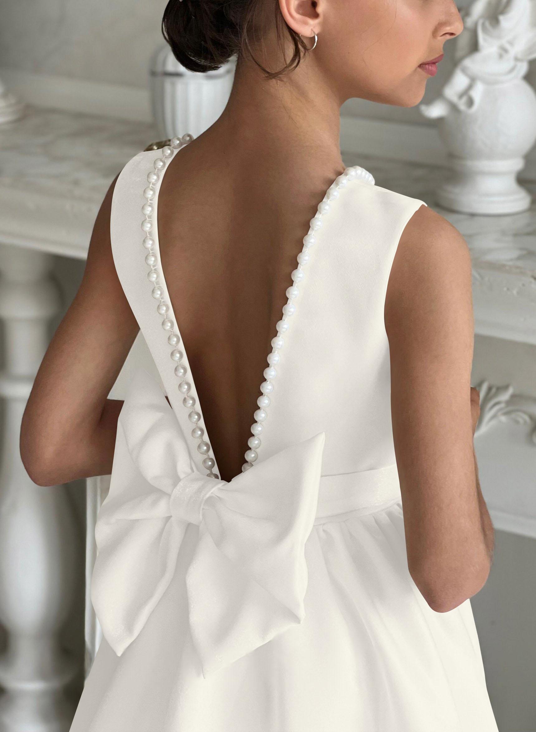 Beading Scoop Neck Sleeveless A-Line Sweep Train Satin Flower Girl Dresses