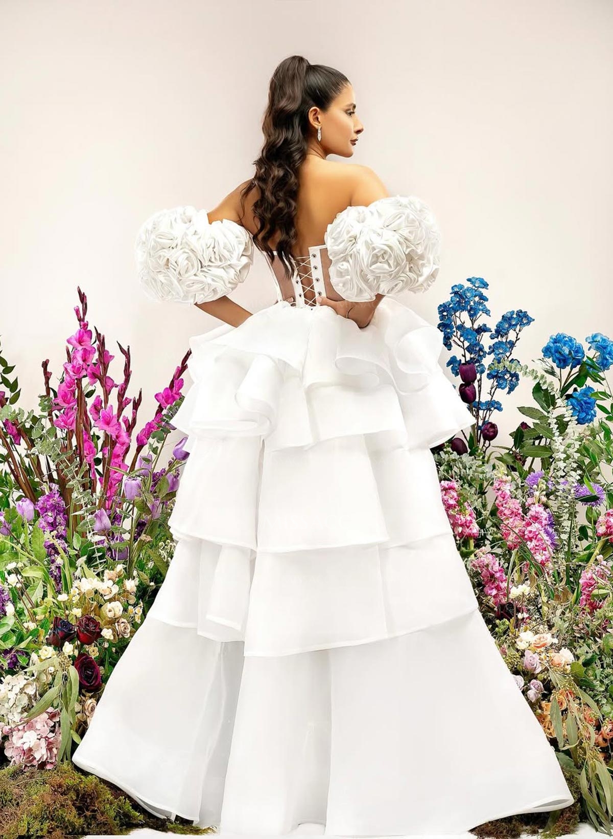A-Line Strapless Detachable Sleeves Short/Mini Homecoming Dresses With Cascading Ruffles