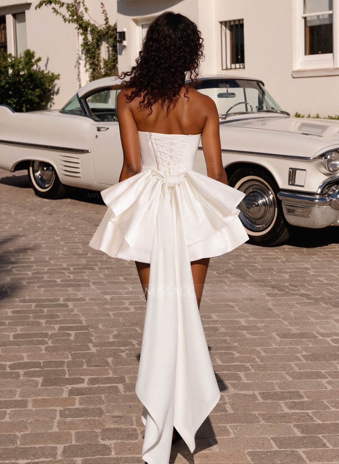 Elegant Cowl Neck Sleeveless A-Line Short/Mini Matte Satin Homecoming Dresses With Bow(s)