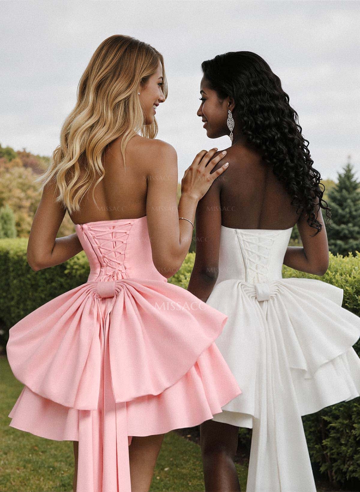 Elegant Cowl Neck Sleeveless A-Line Short/Mini Matte Satin Homecoming Dresses With Bow(s)