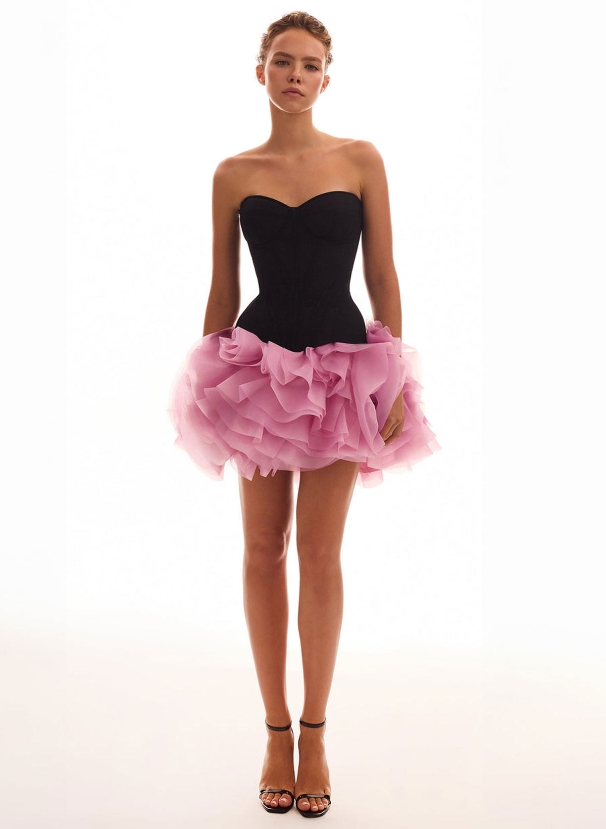 Dreamy Sweetheart Satin Tiered Ruffle A-Line Short/Mini Tulle Homecoming Dresses