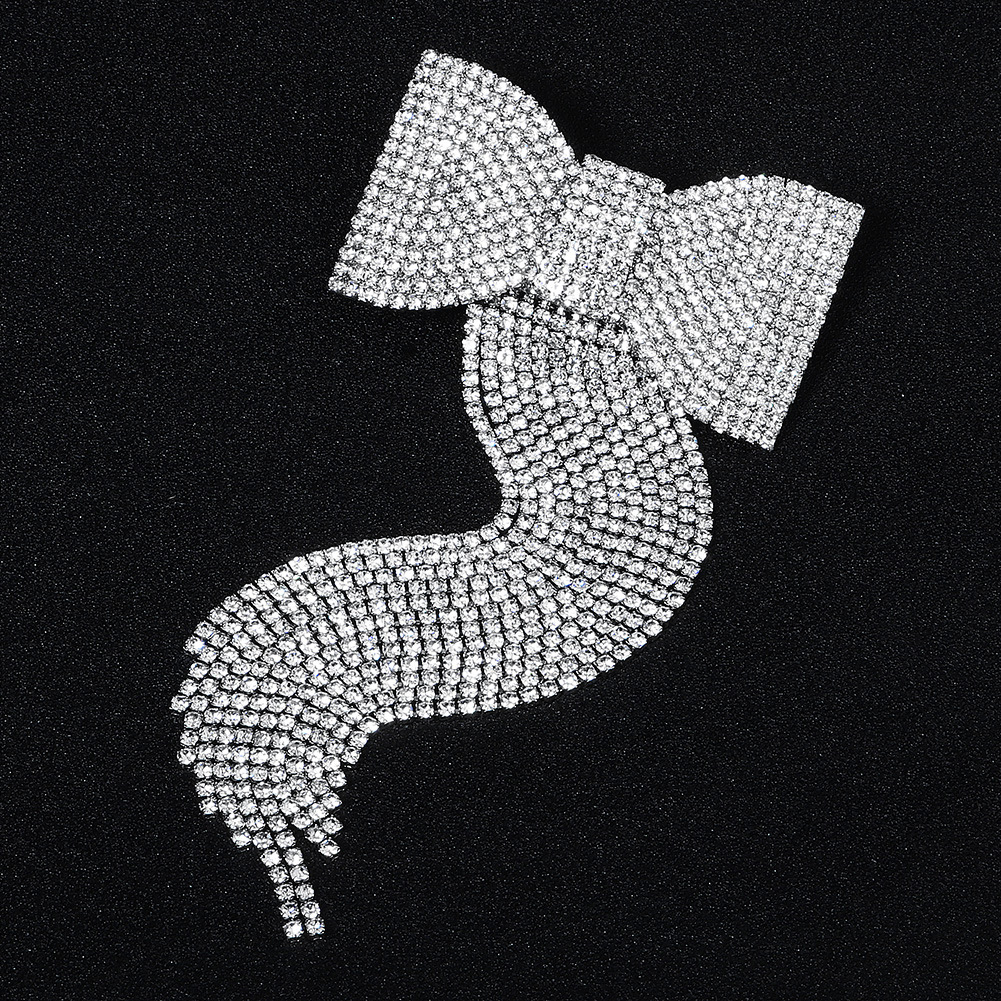 Beautiful Bow Hair Clip With Hang Down Sparkles