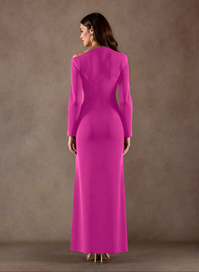 Elegant Asymmetrical Long Sleeves Floor-Length Elastic Satin Mother Of The Bride Dresses