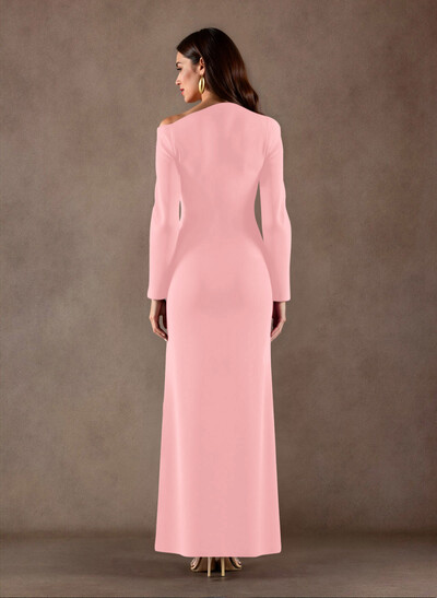Elegant Asymmetrical Long Sleeves Floor-Length Elastic Satin Mother Of The Bride Dresses