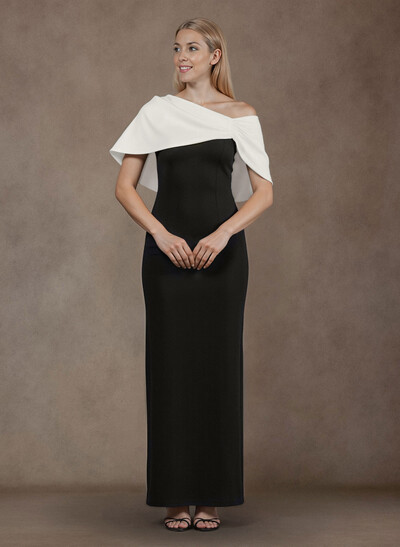 Simple Elegant Asymmetrical Sleeveless Floor-Length Elastic Satin Mother Of The Bride Dresses