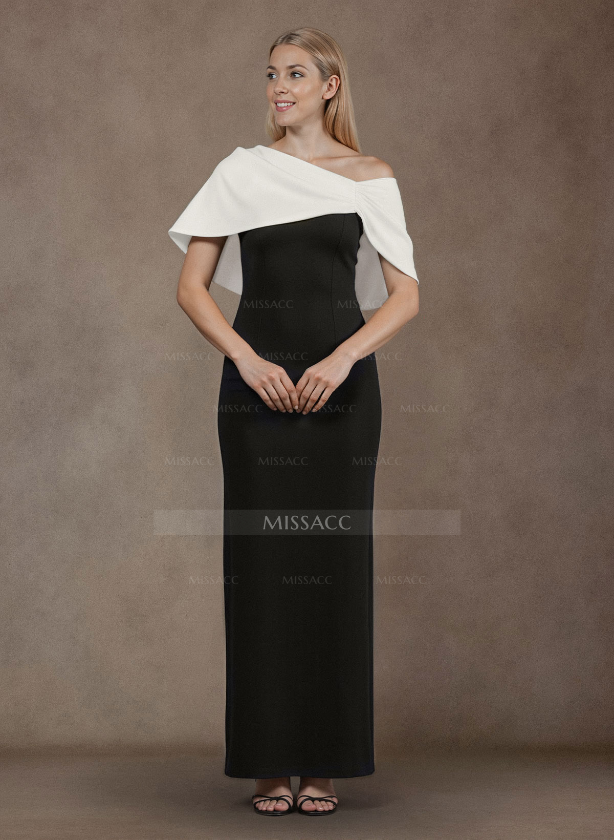 Simple Elegant Asymmetrical Sleeveless Floor-Length Elastic Satin Mother Of The Bride Dresses
