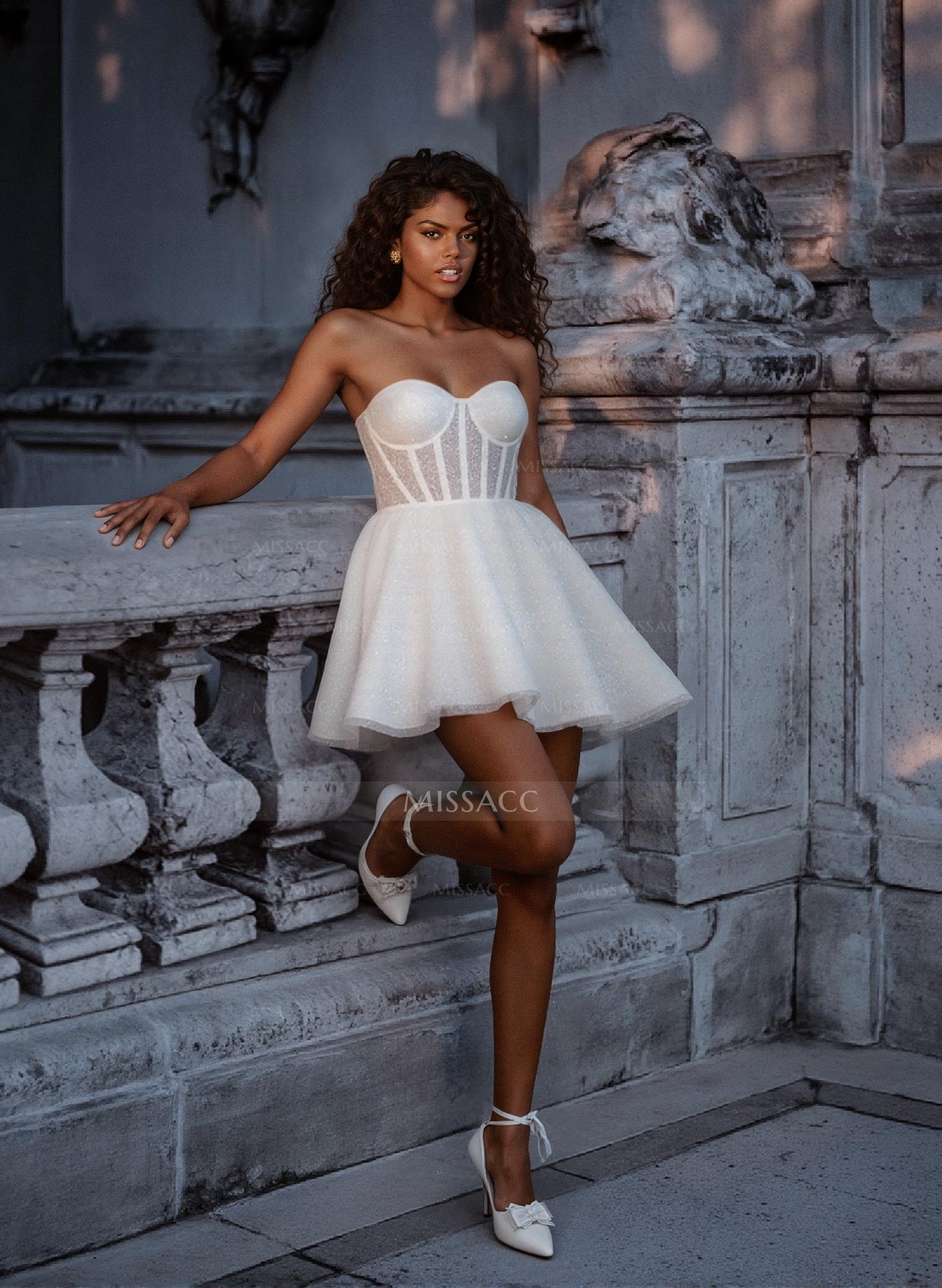 Sparkle & Shine Sweetheart Illusion Corset A-Line Short/Mini Tulle Homecoming Dresses