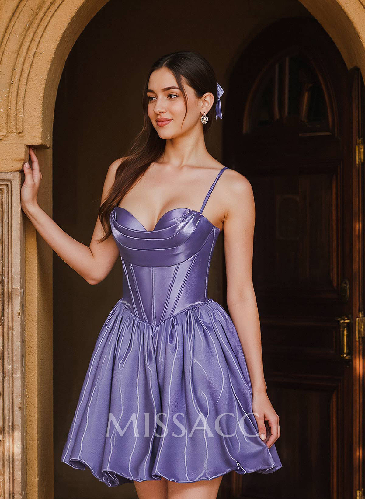 Sparkle & Shine Sweetheart Sleeveless A-Line Short/Mini Liquid Satin Homecoming Dresses