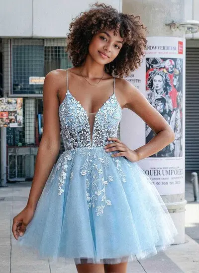 Flower(s) Lace Sweetheart Criss Cross Back A-Line Short/Mini Tulle