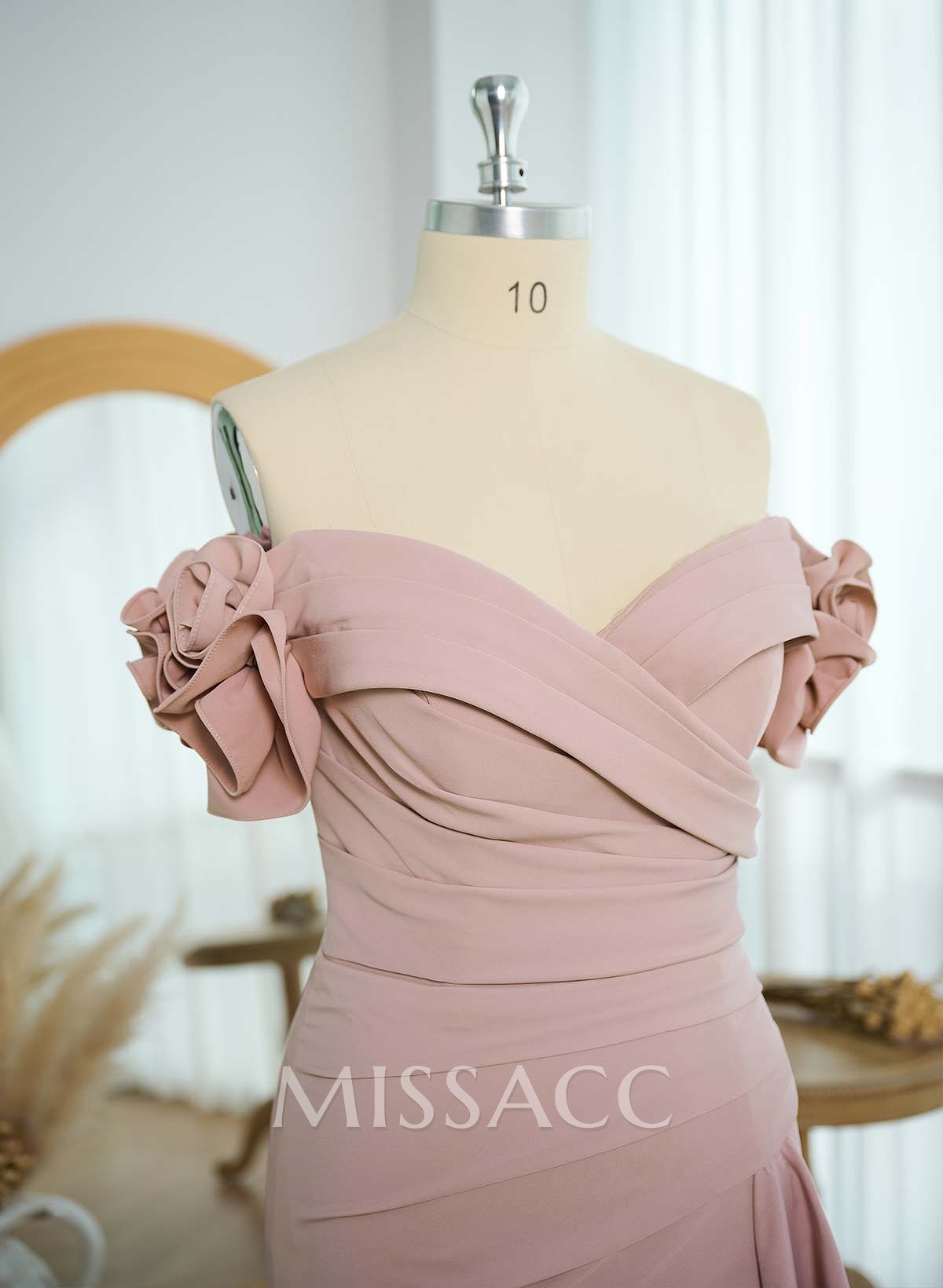 Trumpet/Mermaid Off-The-Shoulder Sweep Train Elastic Satin Mother Of The Bride Dresses With Flower(s)/High Split