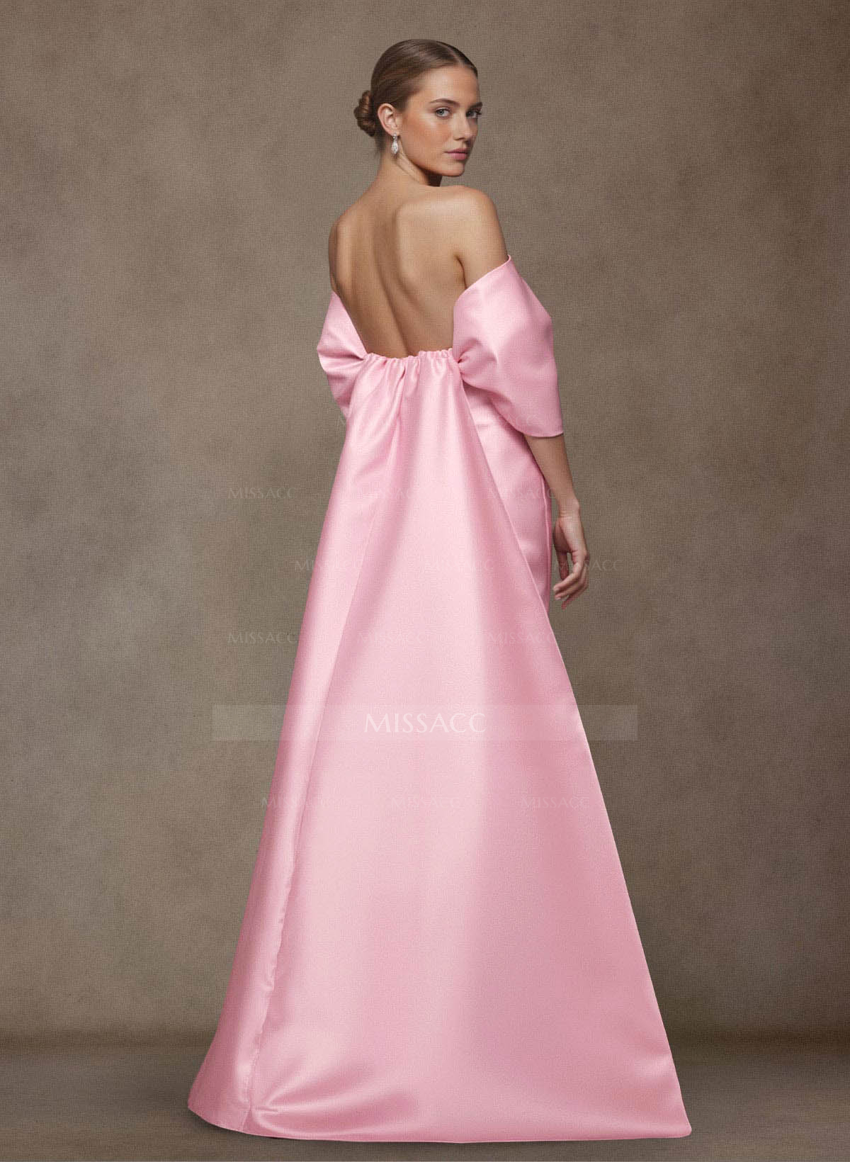 Elegant Trumpet/Mermaid Off-The-Shoulder Floor-Length Satin Mother Of The Bride Dresses With Bow(s)