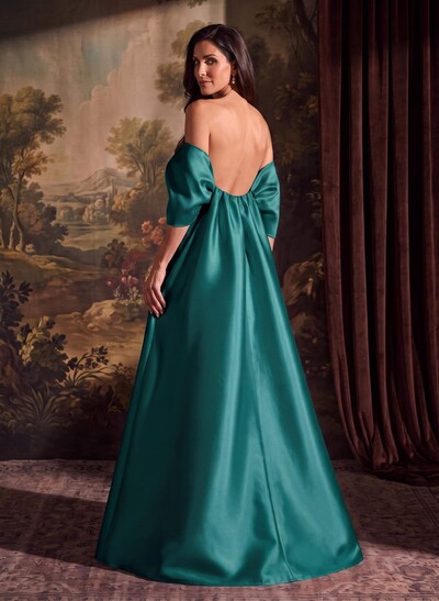 Elegant Trumpet/Mermaid Off-The-Shoulder Floor-Length Satin Mother Of The Bride Dresses With Bow(s)