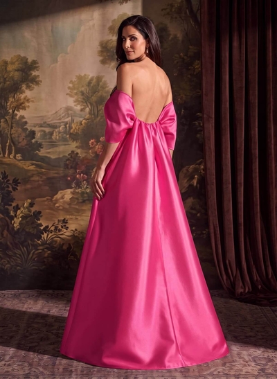 Elegant Trumpet/Mermaid Off-The-Shoulder Floor-Length Satin Mother Of The Bride Dresses With Bow(s)