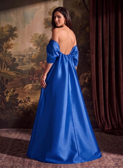 Elegant Trumpet/Mermaid Off-The-Shoulder Floor-Length Satin Mother Of The Bride Dresses With Bow(s)