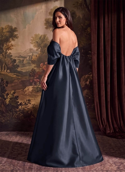 Elegant Trumpet/Mermaid Off-The-Shoulder Floor-Length Satin Mother Of The Bride Dresses With Bow(s)