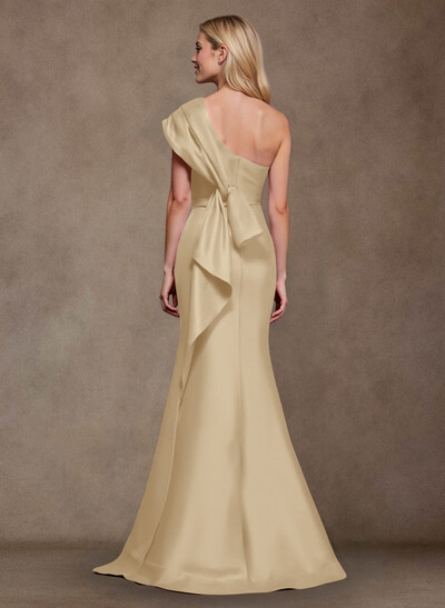 Elegant One-Shoulder Floor-Length Mermaid Satin Mother Of The Bride Dresses
