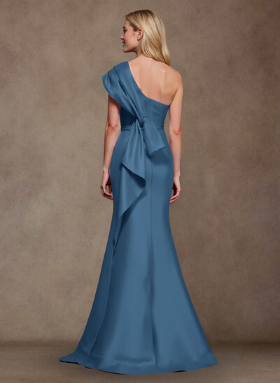 Elegant One-Shoulder Floor-Length Mermaid Satin Mother Of The Bride Dresses