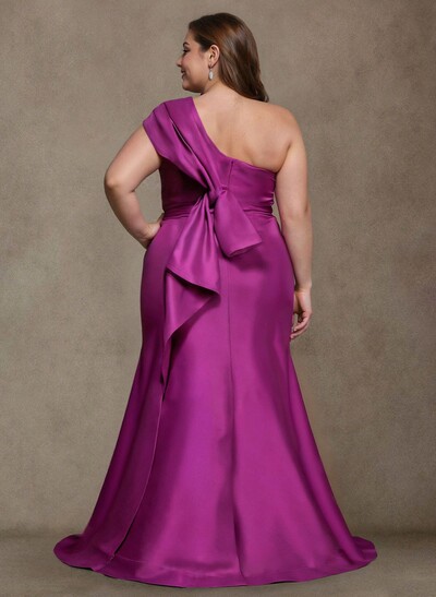 Elegant One-Shoulder Floor-Length Mermaid Satin Mother Of The Bride Dresses